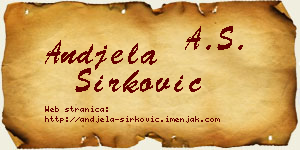 Anđela Sirković vizit kartica